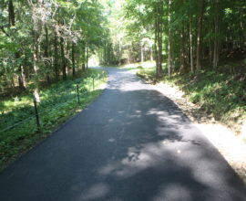new placed pavement on the road in nature