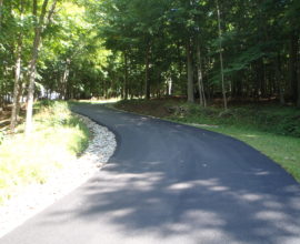 fresh pavement on the driveway road