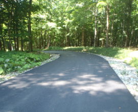 road down nature with new pavement