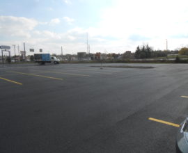 fresh pavement on a parking lot with lines