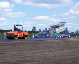 large truck being dumped